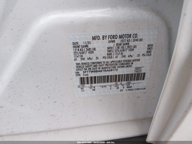 Ford Maverick Xl 2026 3FTTW8BA6TRA08172 Image 9
