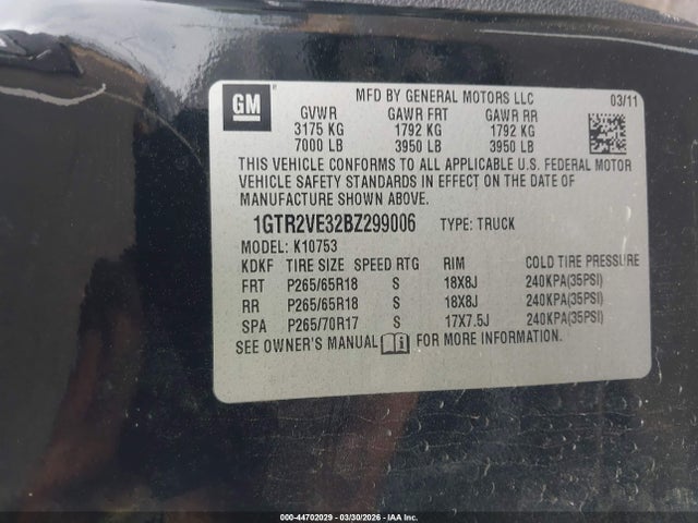 Aukcja sprzedaży 2011 Gmc Sierra 1500 Sle, vin: 1GTR2VE32BZ299006, numer aukcji: 44702029