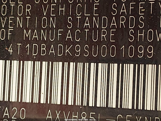 Aukcja sprzedaży 2025 Toyota Camry Xse/xle/le/se, vin: 4T1DBADK9SU001099, numer aukcji: 44702058