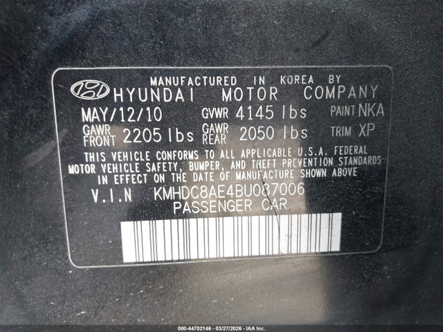Aukcja sprzedaży 2011 Hyundai Elantra Touring Gls, vin: KMHDC8AE4BU087006, numer aukcji: 44702146