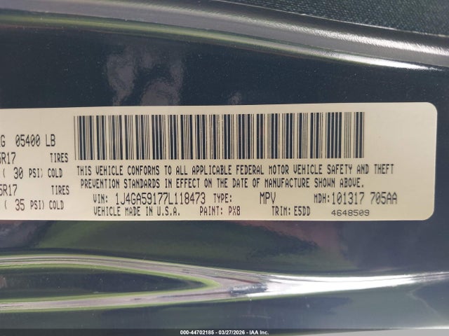 2007 JEEP WRANGLER 1J4GA59177L118473 Photo 8