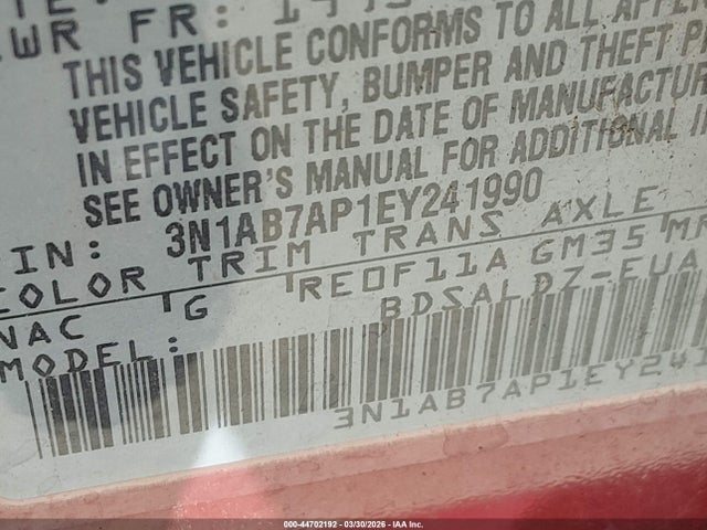 Nissan SENTRA SV 2014 3N1AB7AP1EY241990 Image 9