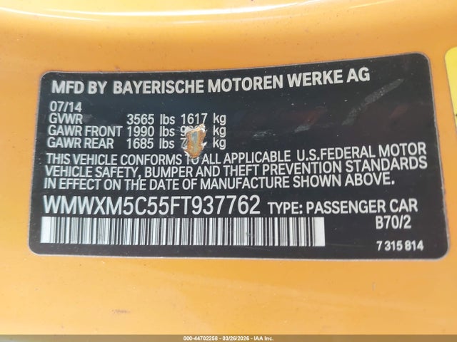 2015 MINI HARDTOP WMWXM5C55FT937762 Photo 8