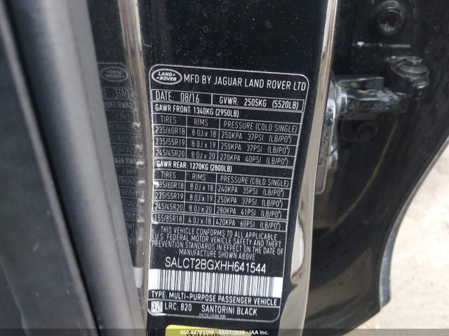SALCT2BGXHH641544 Land Rover Discovery Sport Hse Lux
