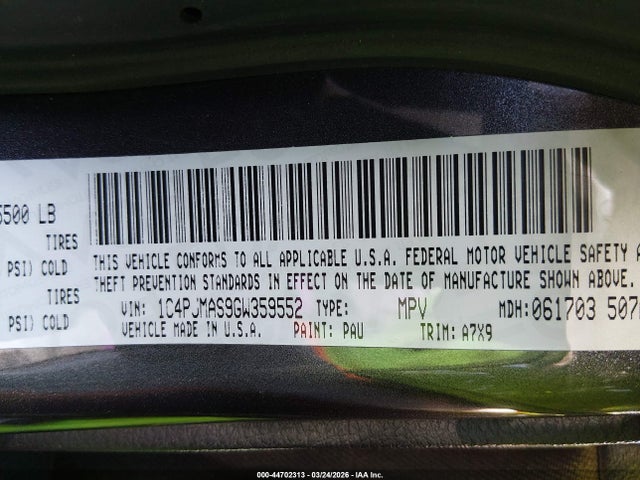 1C4PJMAS9GW359552 Jeep Cherokee Altitude