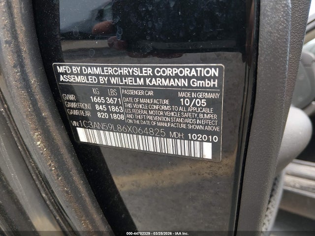 2006 CHRYSLER CROSSFIRE 1C3AN59L86X064825 Photo 8