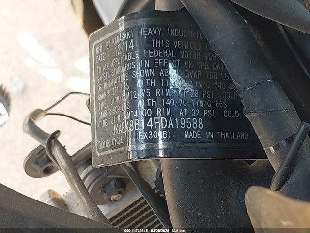 Kawasaki Ex300 B 2015 JKAEX8B14FDA19588 Image 10