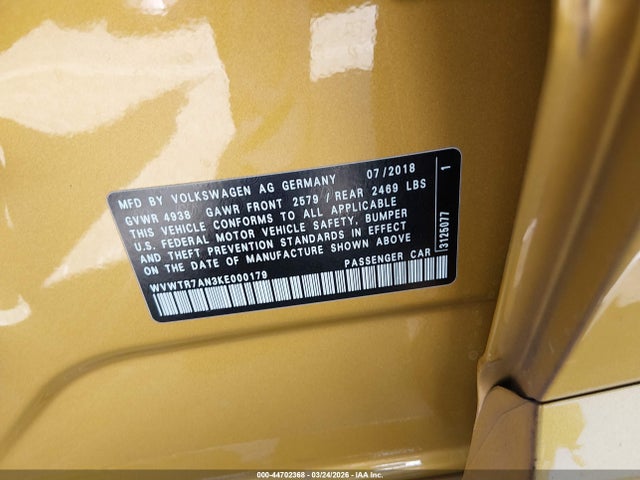 WVWTR7AN3KE000179 Volkswagen Arteon 2.0t Sel Premium R-line
