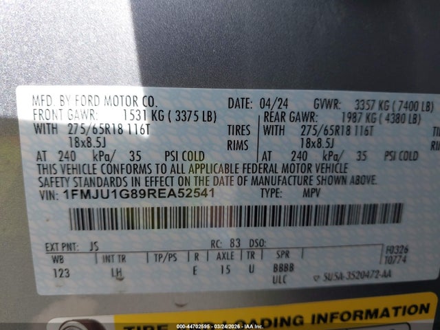 1FMJU1G89REA52541 Ford Expedition Xl