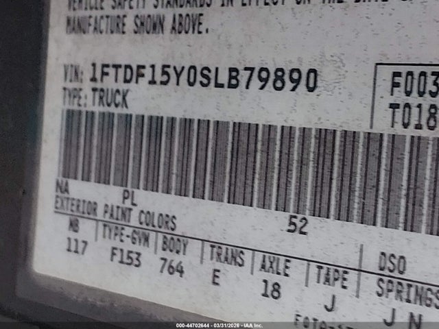 1995 FORD F150 1FTDF15Y0SLB79890 Photo 8