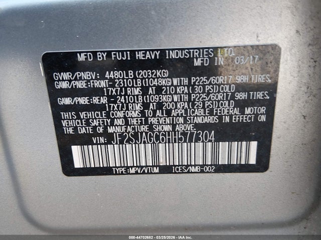 Subaru Forester 2.5i Premium 2017 JF2SJAGC6HH577304 Image 9