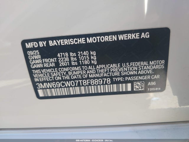 3MW69CW07T8F88978 BMW 330i Na