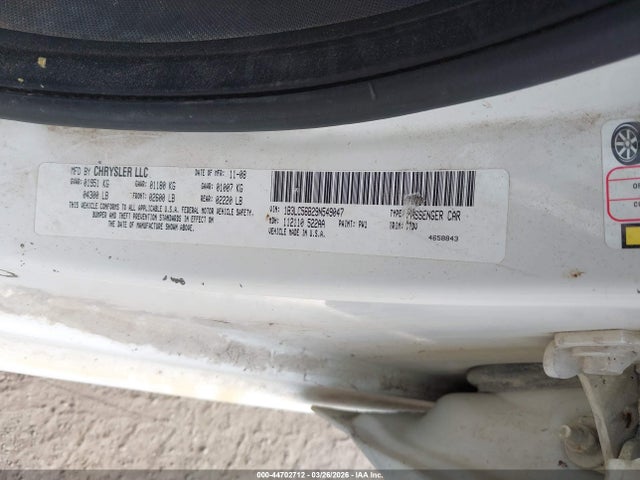 2009 Dodge Avenger Sxt მანქანა იყიდება აუქციონზე, vin: 1B3LC56B29N549047, აუქციონის ნომერი: 44702712