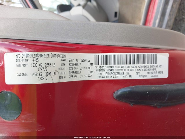 Aukcja sprzedaży 2005 Jeep Grand Cherokee Laredo, vin: 1J8HR48N75C686018, numer aukcji: 44702744