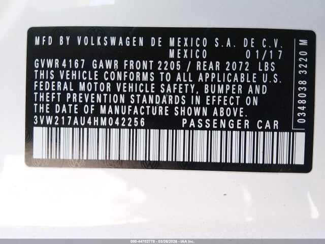 2017 VOLKSWAGEN GOLF 3VW217AU4HM042256 Photo 8