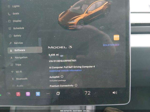 Aukcja sprzedaży 2024 Tesla Model 3 Long Range Dual Motor All-wheel Drive/rear-wheel Drive, vin: 5YJ3E1EA3RF857501, numer aukcji: 44702779