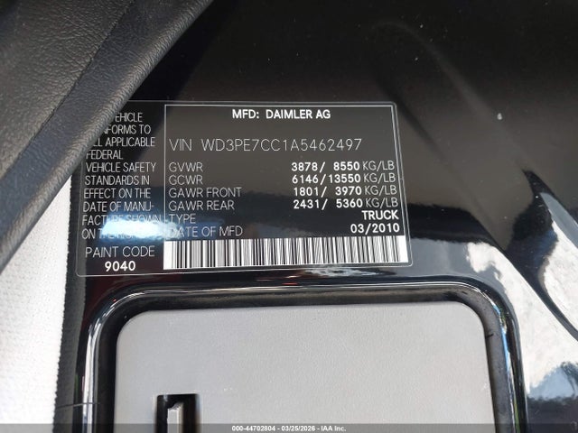 Продаж на аукціоні авто 2010 Mercedes-benz Sprinter Van 2500, vin: WD3PE7CC1A5462497, номер лоту: 44702804