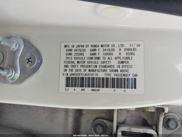 Продаж на аукціоні авто 2010 Acura Tsx 2.4, vin: JH4CU2F61AC016179, номер лоту: 44702806