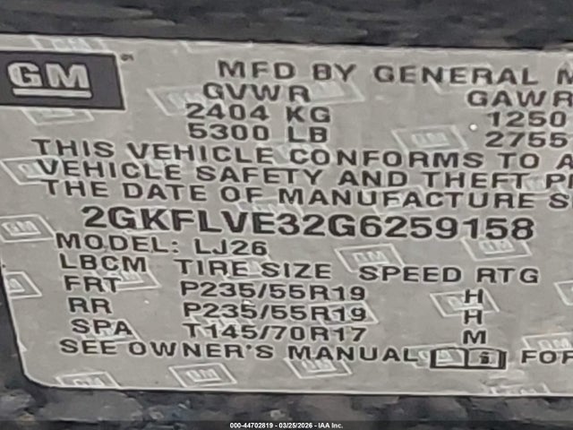 Продажа на аукционе авто 2016 Gmc Terrain Denali, vin: 2GKFLVE32G6259158, номер лота: 44702819