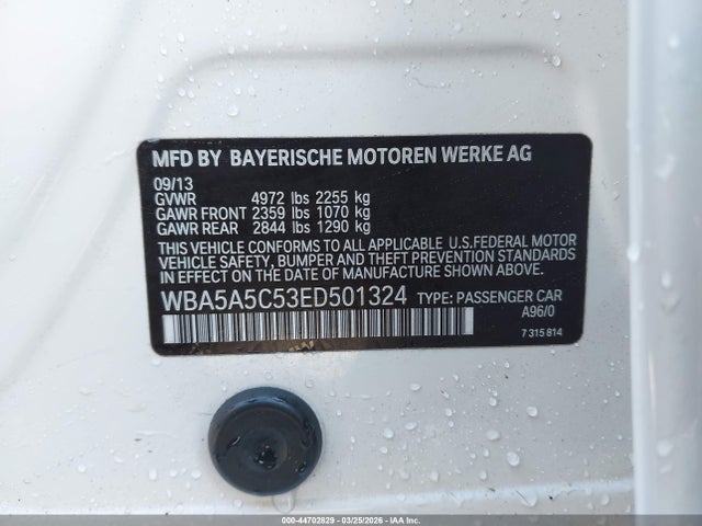 Продажа на аукционе авто 2014 Bmw 528i, vin: WBA5A5C53ED501324, номер лота: 44702829