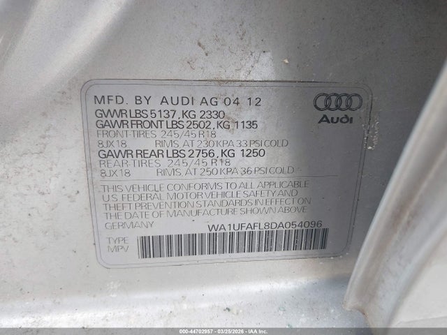 2013 AUDI ALLROAD WA1UFAFL8DA054096 Photo 8