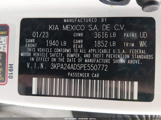 3KPA24AD5PE550772 KIA RIO S