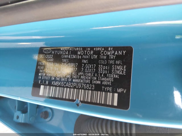 Продаж на аукціоні авто 2023 Hyundai Kona Sel, vin: KM8K6CAB2PU976823, номер лоту: 44702965