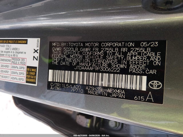 Продажа на аукционе авто 2023 Toyota Crown Limited, vin: JTDAAAAF9P3006222, номер лота: 44703005