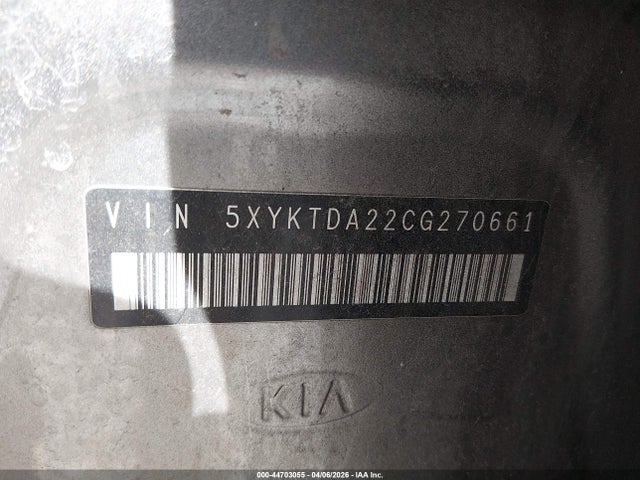 Aukcja sprzedaży 2012 Kia Sorento Lx V6, vin: 5XYKTDA22CG270661, numer aukcji: 44703055