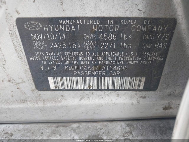 Hyundai SONATA HYBRID 2015 KMHEC4A47FA134606 Image 9
