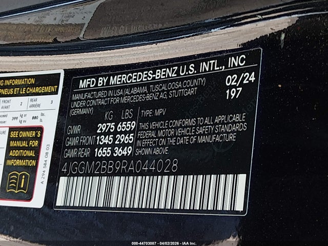 Продажа на аукционе авто 2024 Mercedes-benz Eqe 350+ Suv, vin: 4JGGM2BB9RA044028, номер лота: 44703087