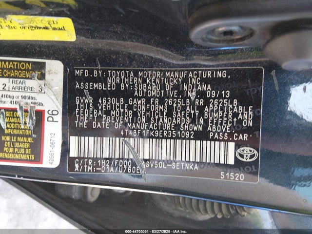 Продажа на аукционе авто 2014 Toyota Camry Le, vin: 4T4BF1FK9ER351092, номер лота: 44703091