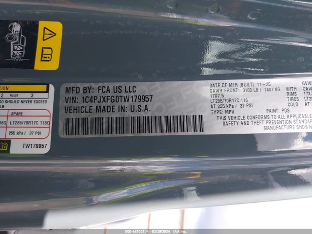 1C4PJXFG0TW179957 Jeep Wrangler Rubicon 4x4