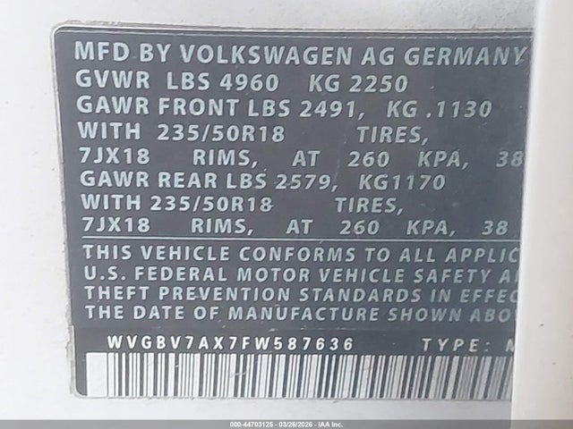 Продаж на аукціоні авто 2015 Volkswagen Tiguan Se, vin: WVGBV7AX7FW587636, номер лоту: 44703125