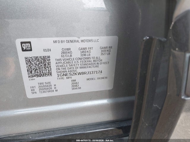 1GNESZKW8RJ137174 Chevrolet Traverse Limited Fwd Premier