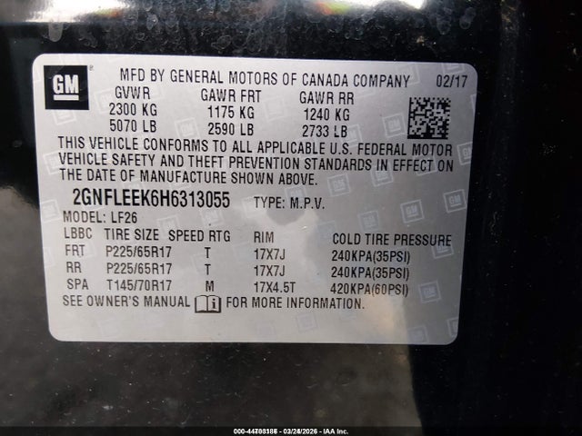 Chevrolet EQUINOX LS 2017 2GNFLEEK6H6313055 Image 9