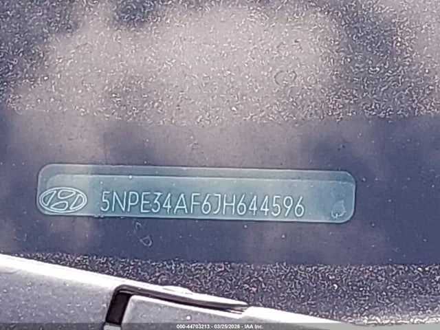 44703213 :رقم المزاد ، 5NPE34AF6JH644596 vin ، 2018 Hyundai Sonata Sel مزاد بيع