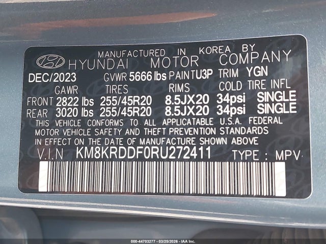 2024 Hyundai Ioniq 5 Limited მანქანა იყიდება აუქციონზე, vin: KM8KRDDF0RU272411, აუქციონის ნომერი: 44703277