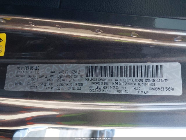 2020 JEEP GLADIATOR 1C6JJTBG9LL144640 Photo 8