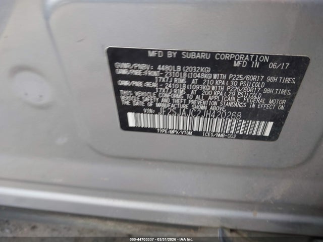 JF2SJAJC2JH420268 Subaru Forester 2.5i Limited