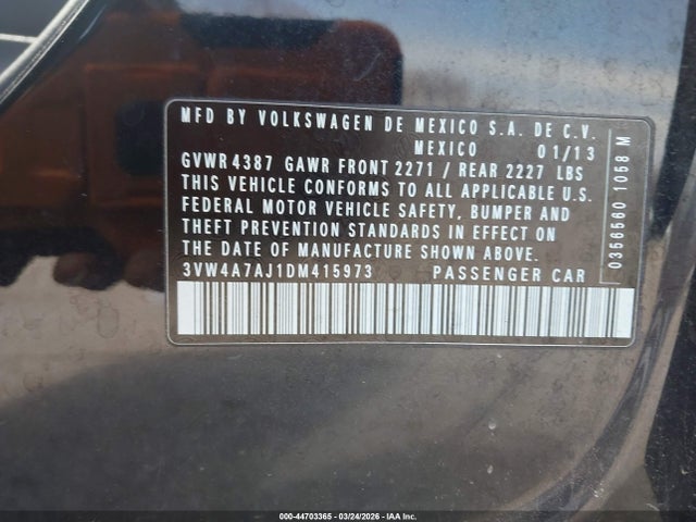 2013 VOLKSWAGEN JETTA 3VW4A7AJ1DM415973 Photo 8