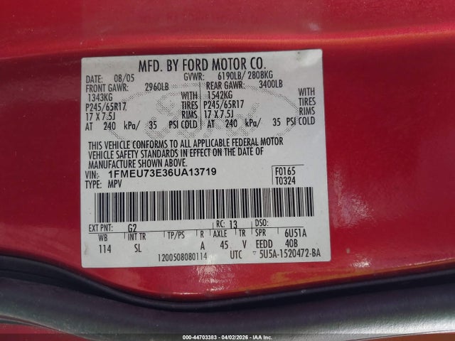 2006 FORD EXPLORER 1FMEU73E36UA13719 Photo 8