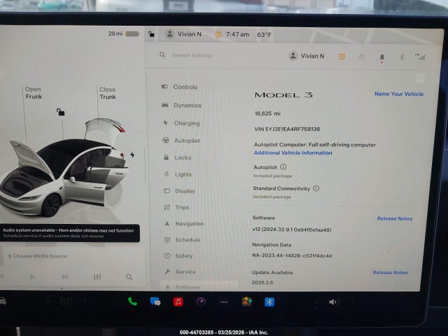 Продажа на аукционе авто 2024 Tesla Model 3 Long Range Dual Motor All-wheel Drive/rear-wheel Drive, vin: 5YJ3E1EA4RF758136, номер лота: 44703385