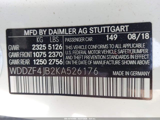 Продажа на аукционе авто 2019 Mercedes-benz E 300, vin: WDDZF4JB2KA526176, номер лота: 44703494