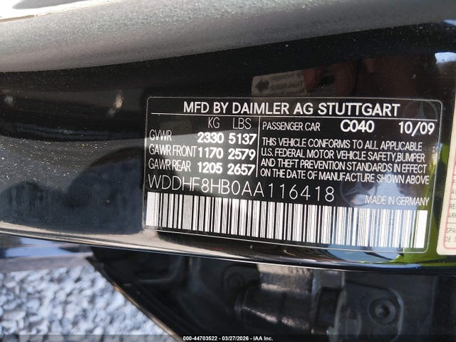 2010 MERCEDES-BENZ E 350 WDDHF8HB0AA116418 Photo 8