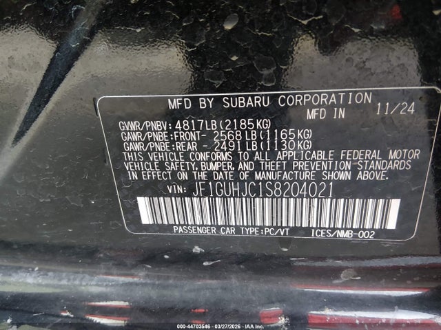 Aukcja sprzedaży 2025 Subaru Impreza Rs 5-door, vin: JF1GUHJC1S8204021, numer aukcji: 44703546