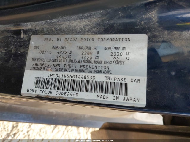 JM1GJ1V56G1448530 Mazda Mazda6 I Touring