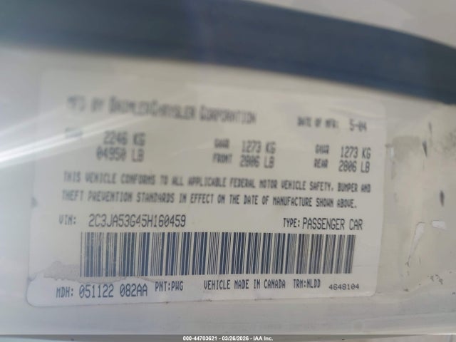 Aukcja sprzedaży 2005 Chrysler 300 Touring, vin: 2C3JA53G45H160459, numer aukcji: 44703621
