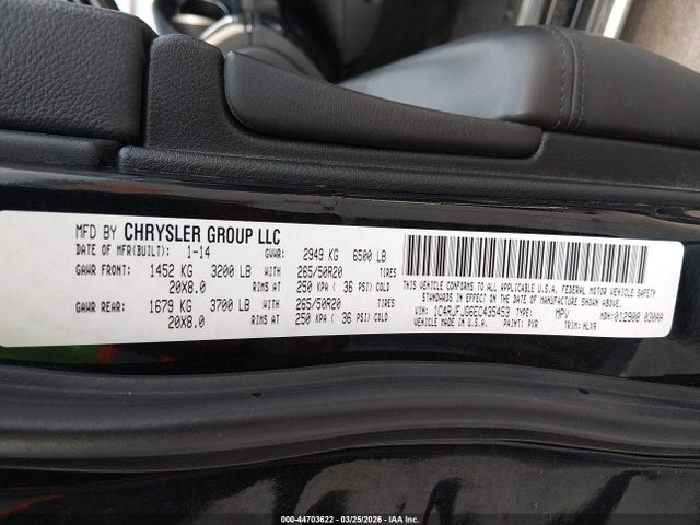 Aukcja sprzedaży 2014 Jeep Grand Cherokee Summit, vin: 1C4RJFJG6EC435453, numer aukcji: 44703622