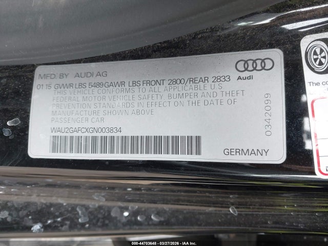 2016 AUDI A7 WAU2GAFCXGN003834 Photo 8